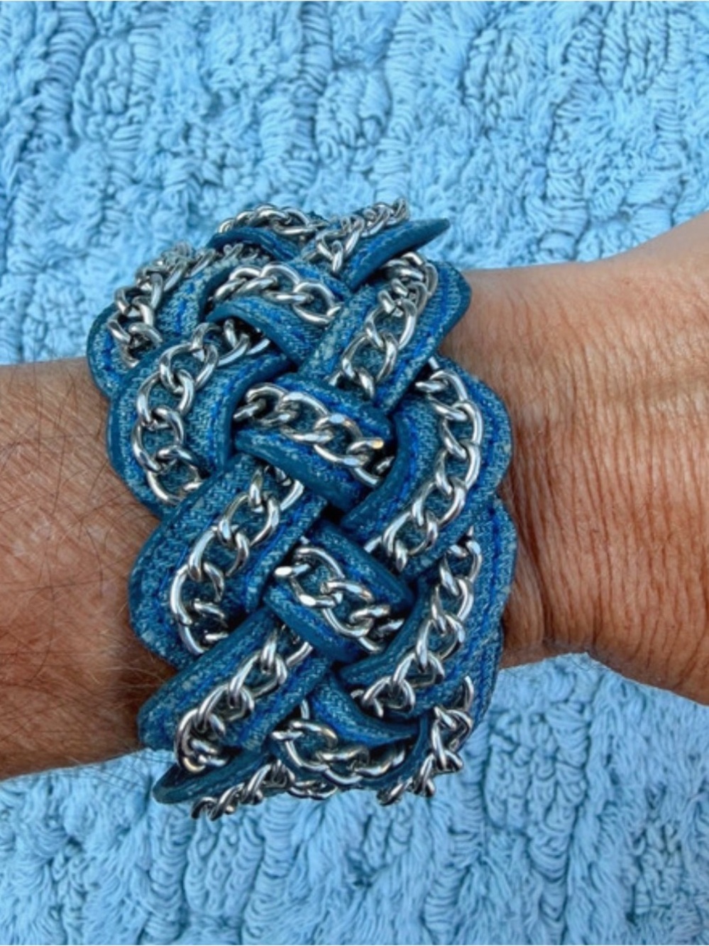 Blue Braided Chain Leather Bracelet - Women Accessories